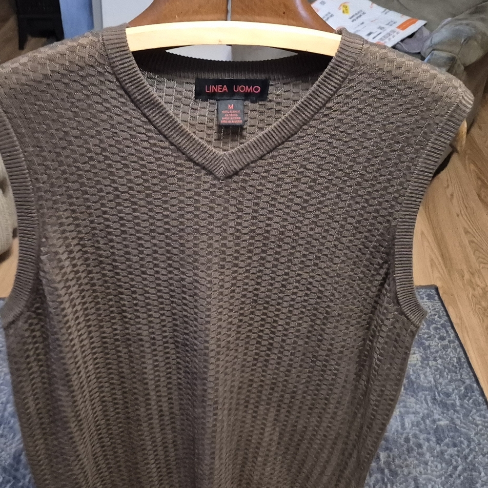 Linea Uomo Men's Brown Sweater Vest